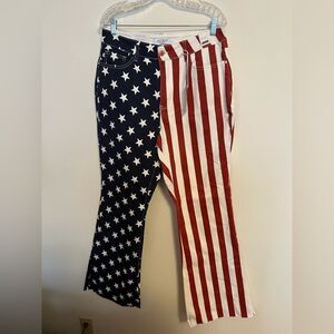 Judy Blue Red, White, and Black Star Stripe Pants